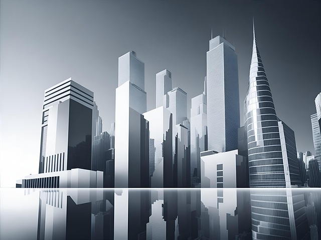 Free ai generated finance district urban illustration
