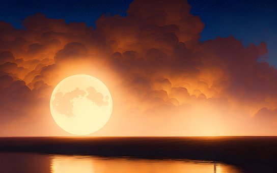 Free Moon Sea illustration and picture