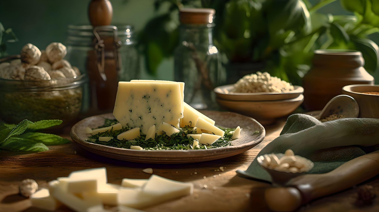 Download Cheese, Basil, Al Pesto Noodles. RoyaltyFree Stock