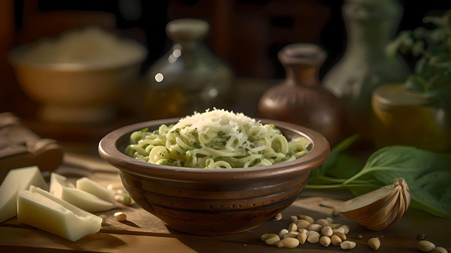 Free pasta food basil illustration