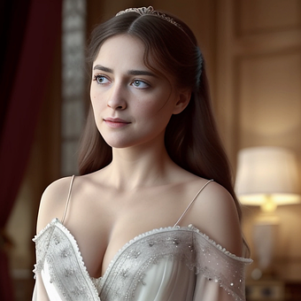 Prinzessin, Porträt, Frau, Kleid