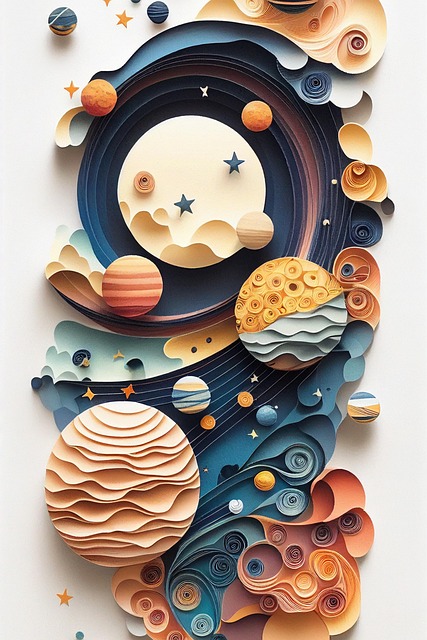 Free planets paper quilling space illustration