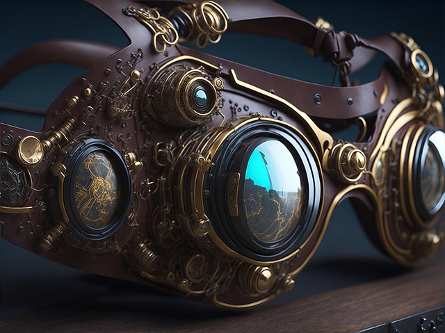Free ai generated virtual reality steampunk illustration