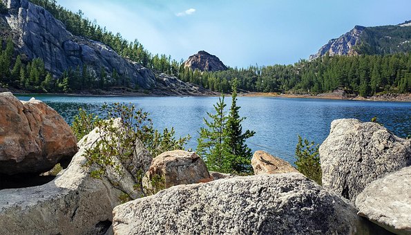 Die Natur, Lake, Steine, Felsen, Berge