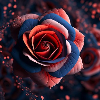 Ai产生的, 玫瑰, 花, 盛开, 4K, 质地, 自然, 3D