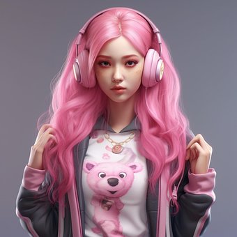 Ai产生的, 女士, 游戏玩家, 游戏, 美丽, 模型, 时尚