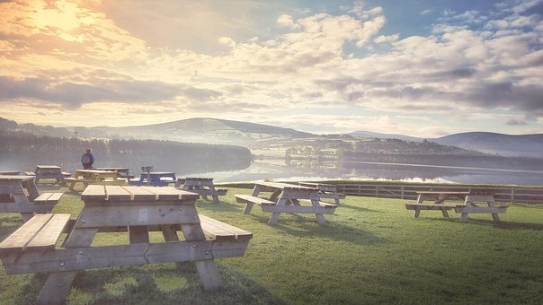 Picknick, Garten, Natur, Landschaft, See