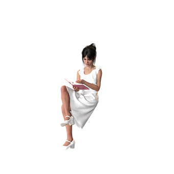 Lezing, Meisje, Zitten