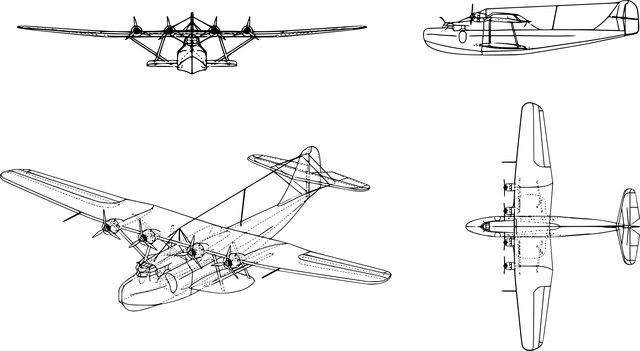 Free martin m-130 plane airplane vector