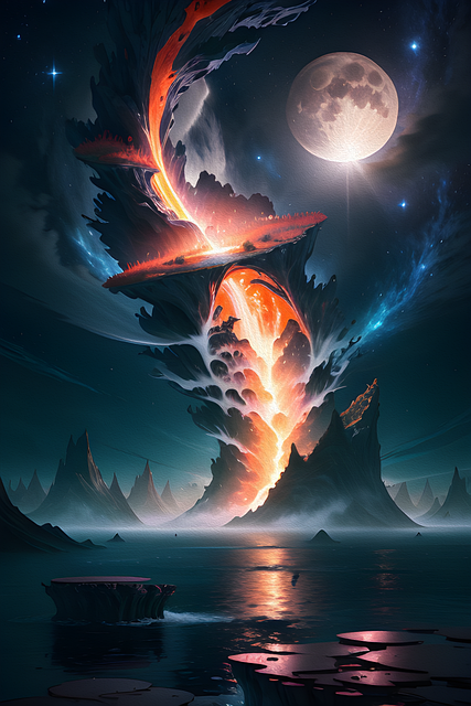 Free ocean space galaxy illustration