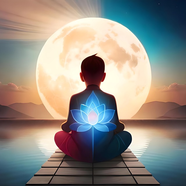 Free children moon wisdom illustration