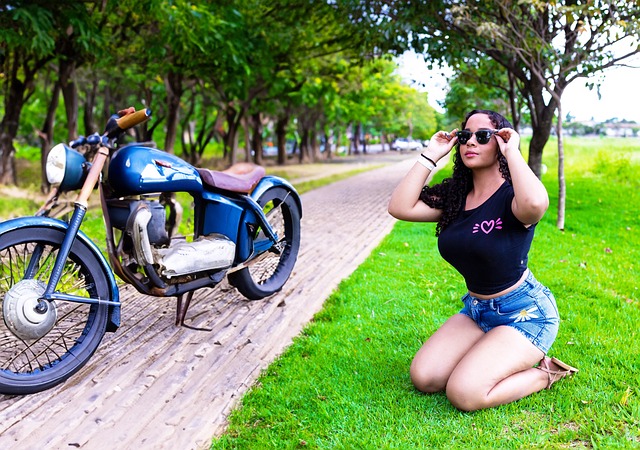 Motocicleta, Mujer, Moda, Modelo