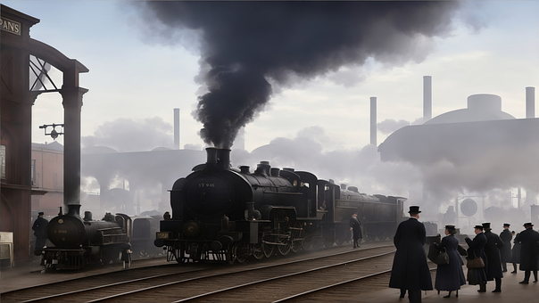 Free Ai Generated Steam Train illustration and picture