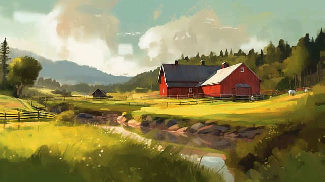 Free Ai Generated Farm illustration and picture