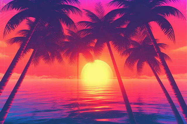 Free Synthwave Vaporwave illustration and picture
