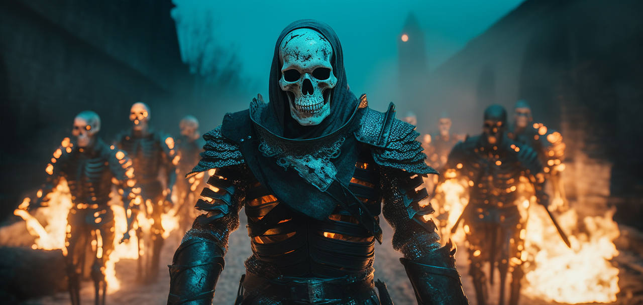 Download Ai Generated Skeleton Knights Royalty-Free Stock Illustration