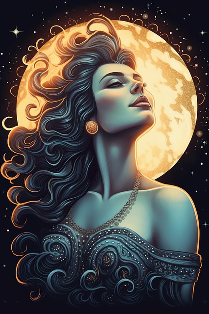 Free ai generated goddess moon illustration