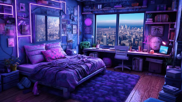 Free Lofi Bedroom illustration and picture