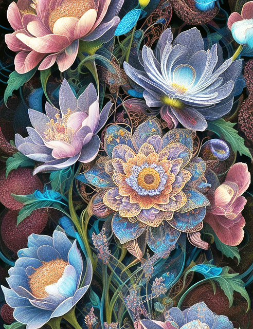Flowers, Bouquet, Drawing, Fantasy