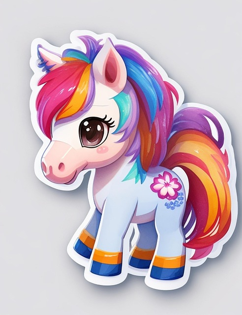 Ai Generiert, Pony, Aufkleber, Tier