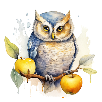 Free Watercolor Owl illustration and picture