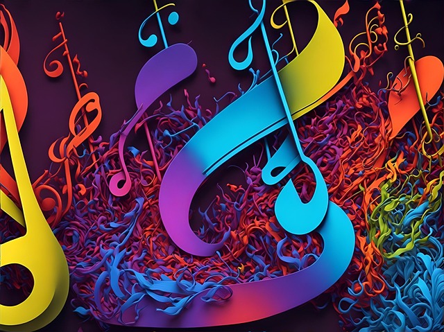Free ai generated music notes illustration