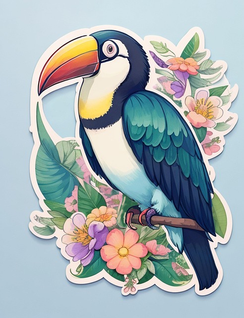 Ai Generiert, Tukan, Vogel, Blumen, Tier