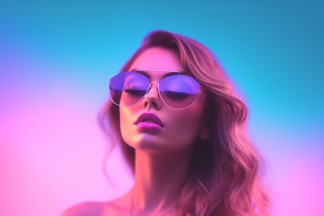 Download free HD stock image of Ai Generated Woman Free ai generated woman vaporwave illustration