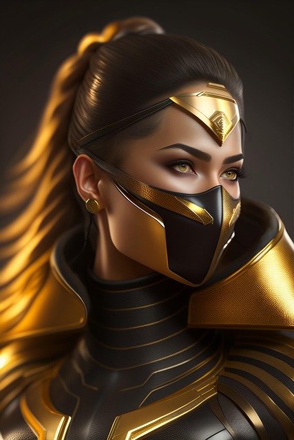 Free ai generated lady ninja illustration