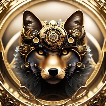Free Golden Steampunk illustration and picture