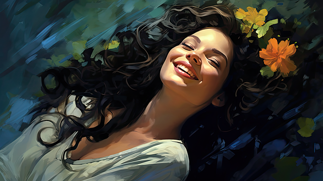 Free smiling enlightment gratitude illustration