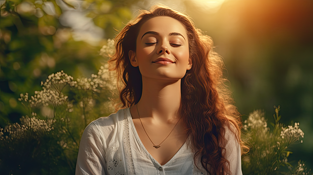 Free nature outside woman illustration