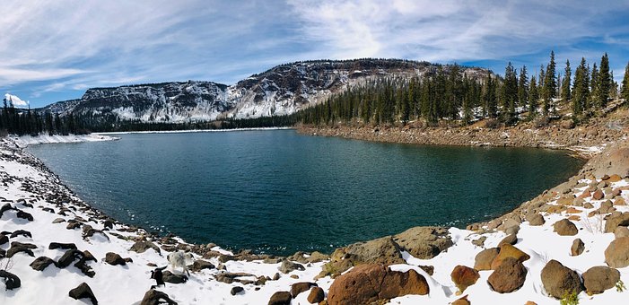 See, Schnee, Wald, Wasser, Alpin, Utah