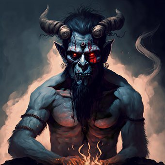 Ai Generado, Hombre, Demonio, Fuego