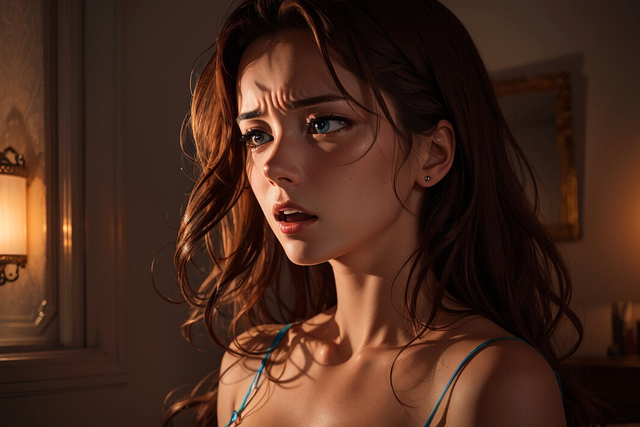 Free ai generated woman despair illustration