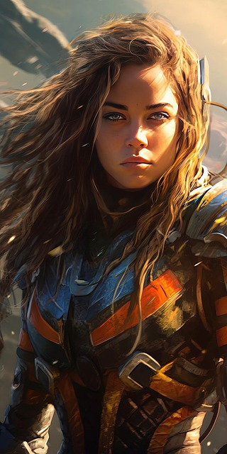 Free woman warrior barbarian illustration