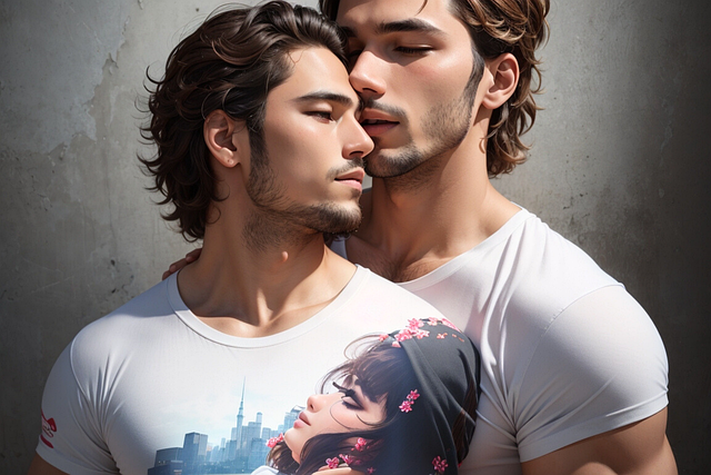 Download free HD stock image of Ai Generated Men Free ai generated men couple illustration