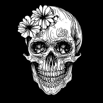 Free Skull Flowers illustration and picture