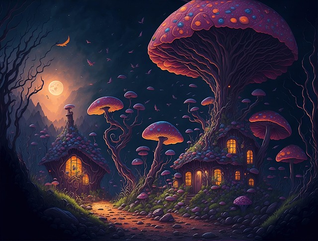 Fantasy, Magie, Wald, Pilz, Pilzhaus