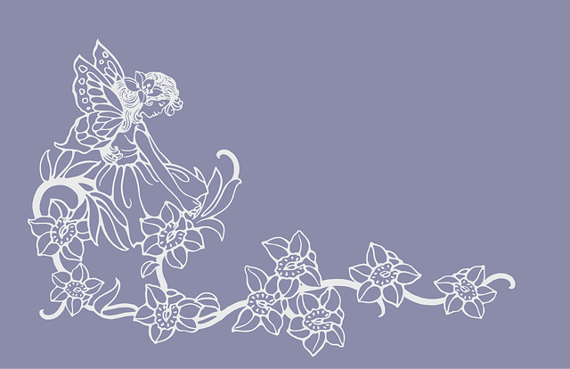 Free elf fairy flowers illustration