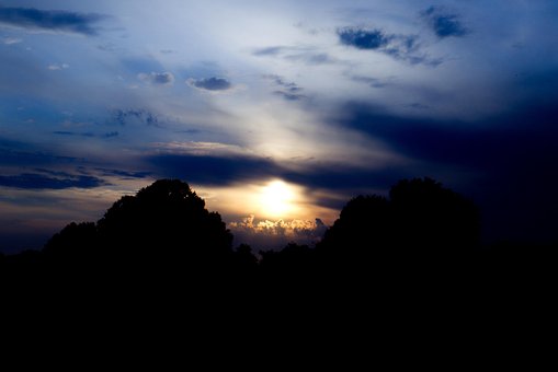 Sol, Pôr Do Sol, Nuvens, Paraíso