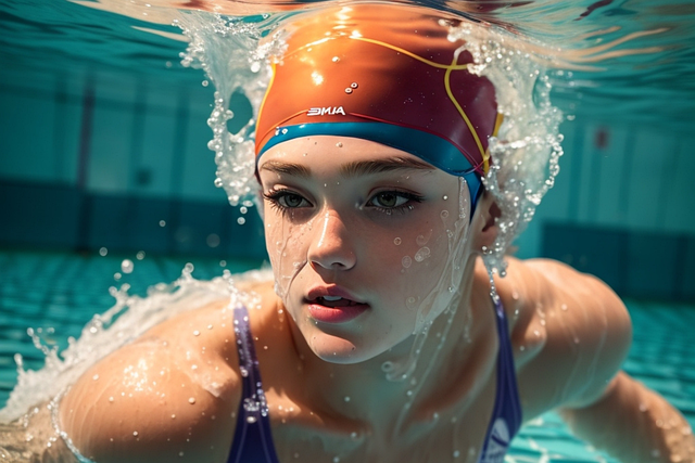 Free swimming swimmer sport illustration