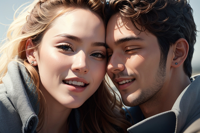 Free ai generated couple young illustration