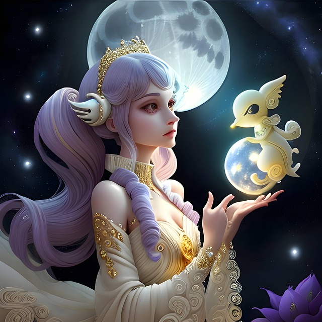 Nacht Nacht, Traum, Mond, Sterne, Blume