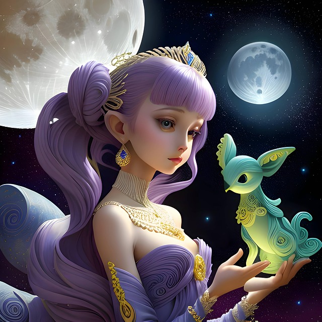 Fantasie, Kunst, Mond, Sterne, Universum