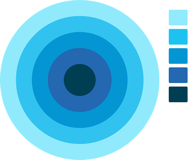 Free circles concentric diagram vector
