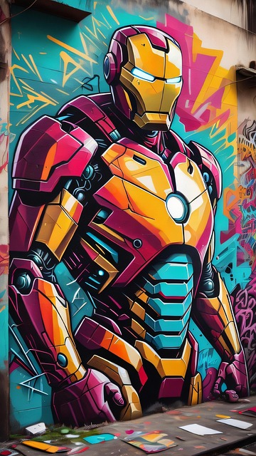 Free ai generated wall art ironman illustration
