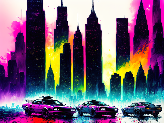 Free art cars city illustration