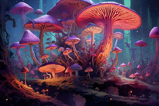 Free Mushrooms Psychedelic illustration and picture