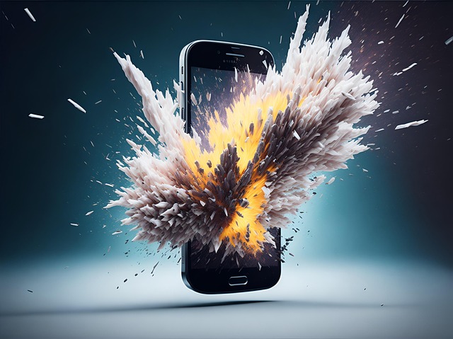 Free ai generated smartphone explosion illustration